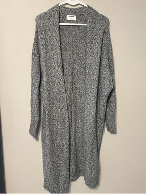 Old Navy Gray Salt & Pepper Long Open-Front Cardigan